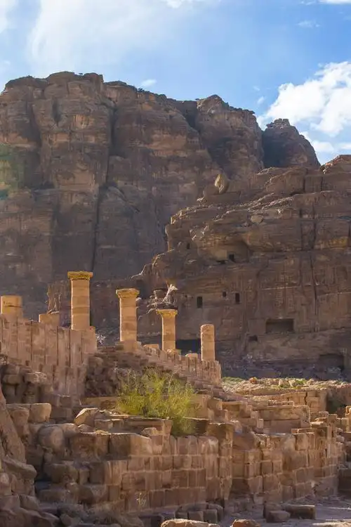 古老,石头,城市,佩特拉,约旦,旅游胜地