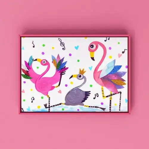 授课年龄段:4-6岁时长:1h左右即可重点:创意火烈鸟的动态1.