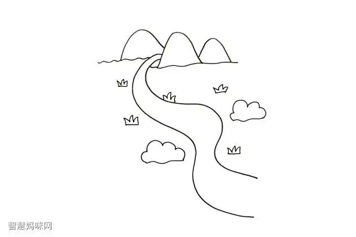 山间小溪风景怎么画-图2