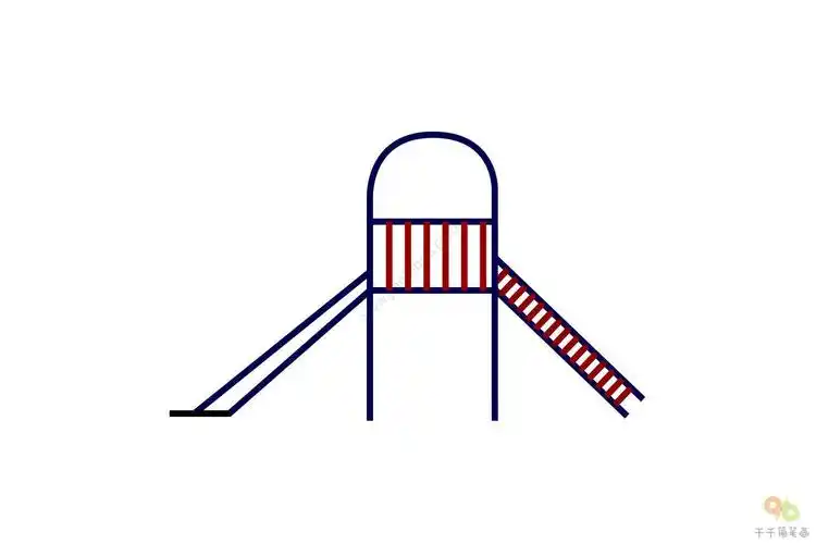 滑滑梯简笔画步骤图