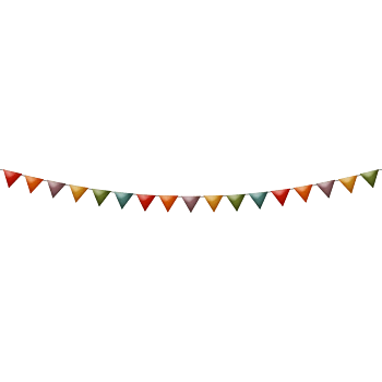 彩色横条小旗帜banner元素