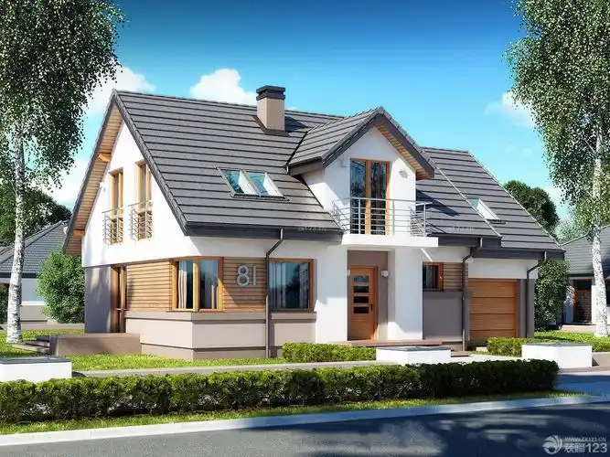 2023最新独立美式别墅外观设计图片大全_设计456装修效果图