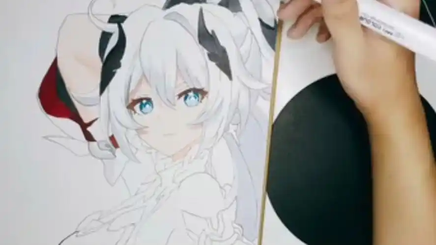 来画崩坏3吧:"舰长一起去看樱花的约定……"崩坏3 八重樱 手绘 马克笔