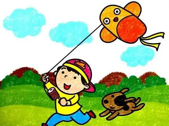 美丽的春天绘画图片-春暖花开 - 5068儿童网