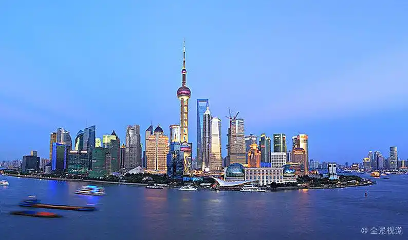 上海陆家嘴外滩夜景_全景图_图片素材