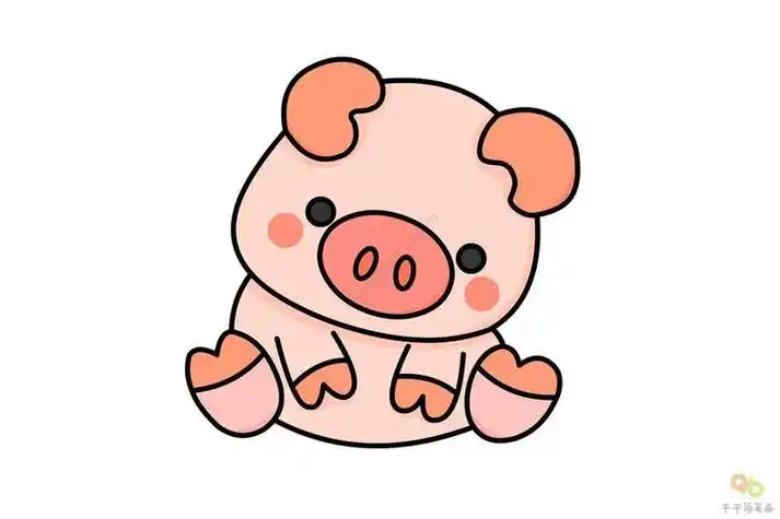 strong>小猪简笔画 /strong>怎么画漂亮彩
