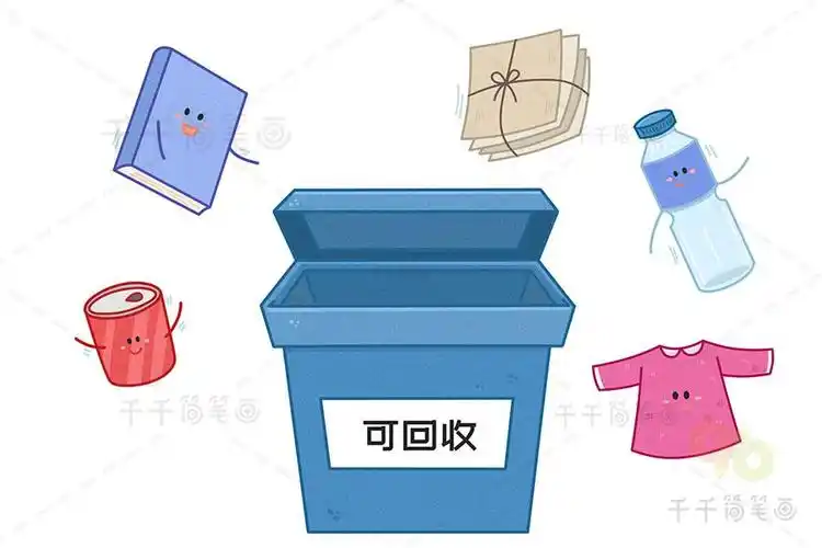 保护地球从垃圾分类做起环保安全简笔画垃圾分类标志简笔画其他垃圾