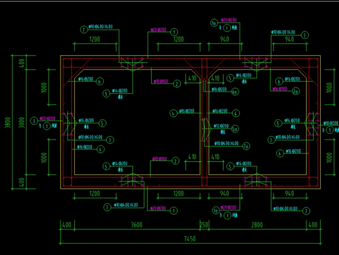 综合管廊钢筋识图请问1号钢筋和2号钢筋数量怎么计算感谢