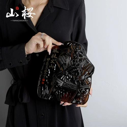 日本製 限定中古琉璃手作风林火山武士摆件