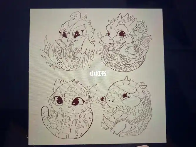 手绘  #四大神兽  #国画  #神兽