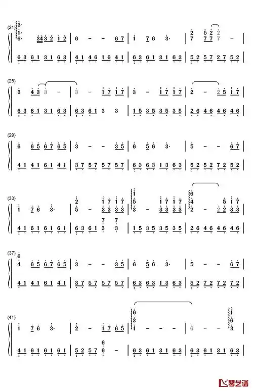 殇钢琴简谱-数字双手-徐嘉良2