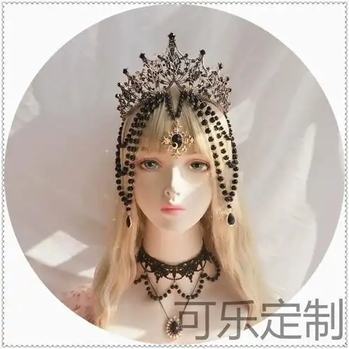 原创lolita圣母光环皇冠头冠暗黑哥特夸张教皇发冠走秀拍照发箍
