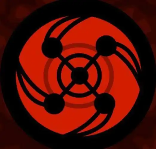 而第五种呢看上去就跟个风车差不多,成了四勾玉万花筒!