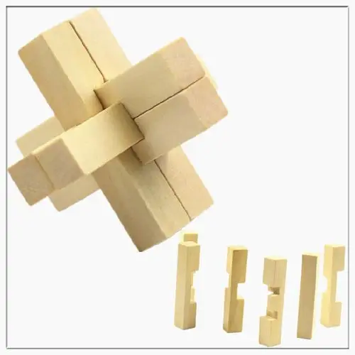 创意益智木质玩具 孔明锁六根6根鲁班锁解锁解环游戏智力训练教具