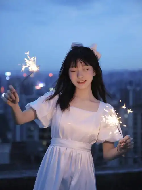 夏日烟火祭仙女棒夜景拍摄重庆约拍