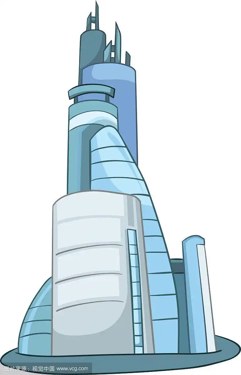 卡通的摩天大楼