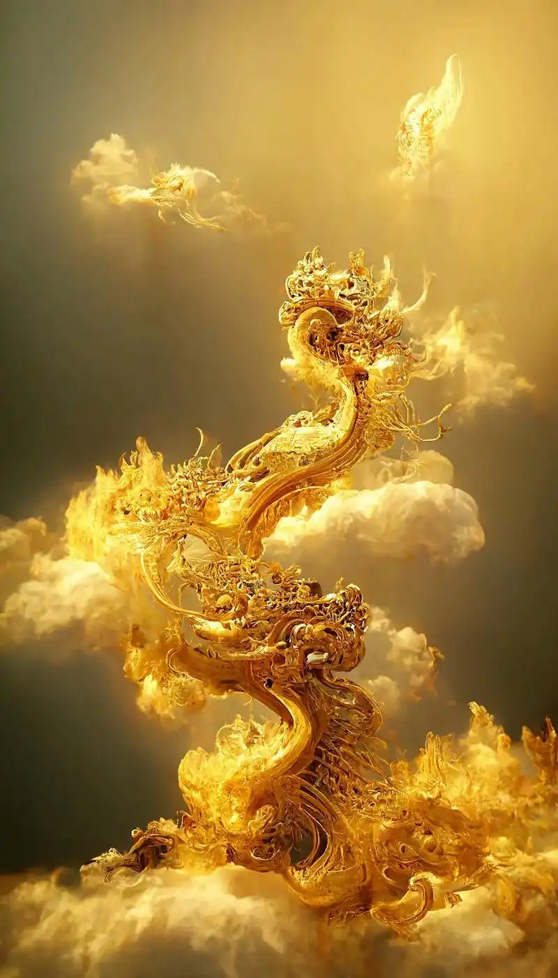 龙头一抬,好运自来,抬头见喜,俯首拾欢.#ai绘画#手机壁纸 - 抖音