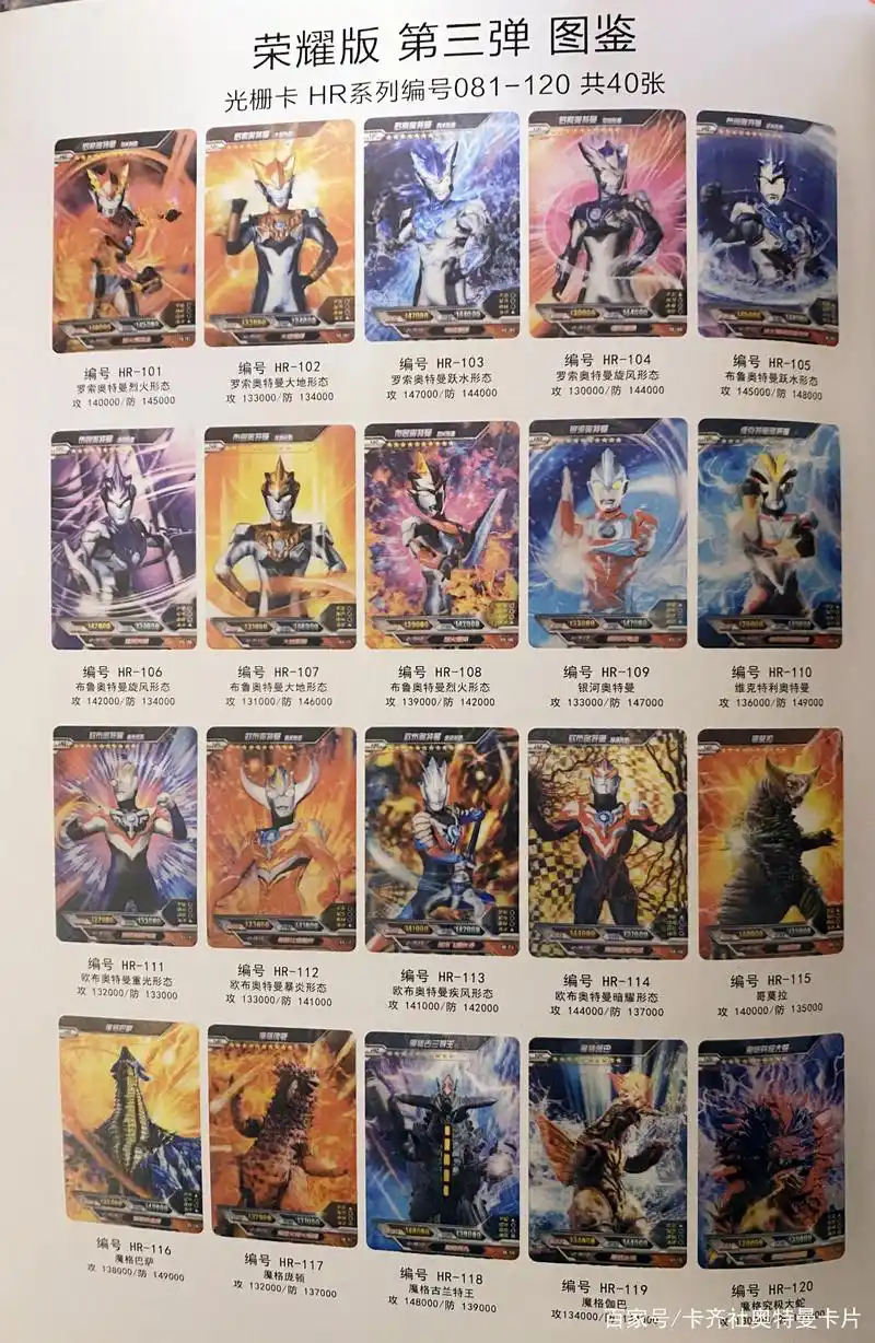 必备!卡游奥特曼x档案荣耀版第3弹图鉴