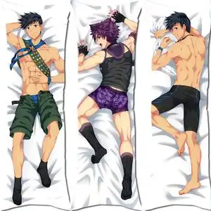 野营密友好友基友美男子帅哥游戏动漫等身抱枕套来图定做布艺礼物