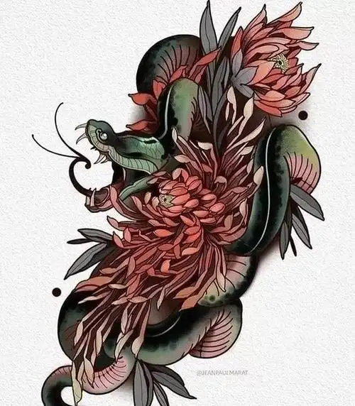 纹身图案分类第4期-动物-蛇