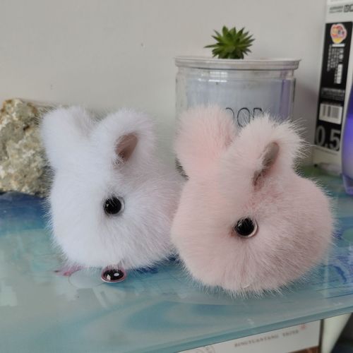 高仿水貂毛玉兔包包挂件可爱小兔子汽车钥匙扣挂饰萌萌兔饰品礼物