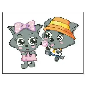 喜洋洋羊羊灰太狼小灰灰小红红十字绣