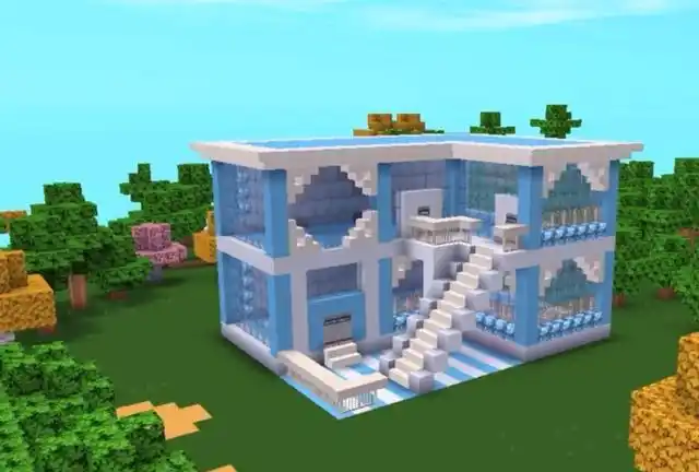 迷你世界小别墅现代风格(卡通风格的双层设计)(5)