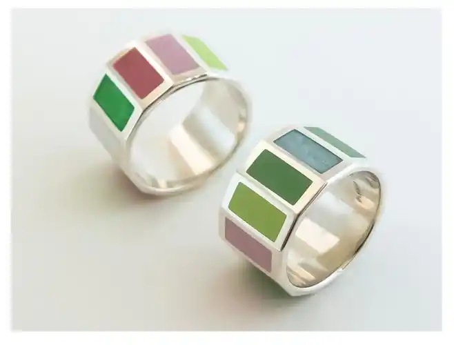 日本七宝烧 彩色 戒指/指环 eternal系列 匠人手作 日本制 获奖产品
