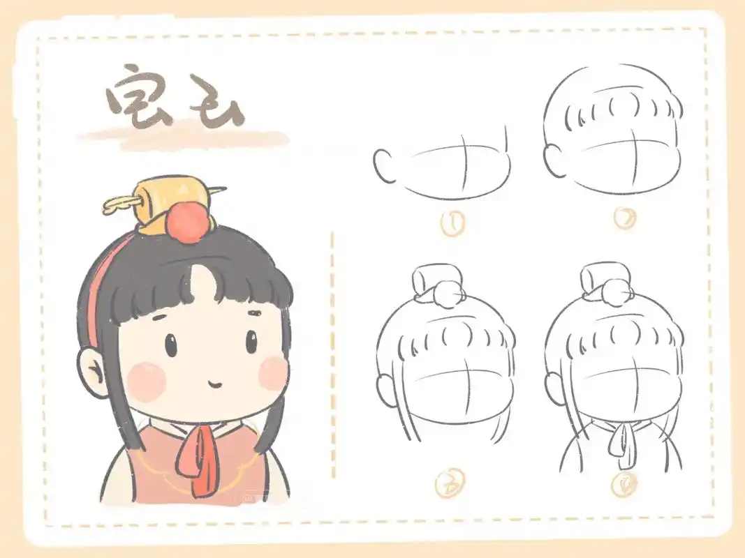 ipad简笔画四步get卡通贾宝玉