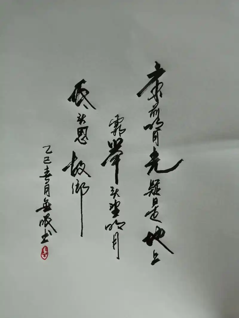 举头望明月,低头思故乡.#书法