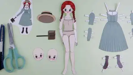 纸娃娃手工换装秀:给女生制作一条复古风格连衣裙,还有表情包