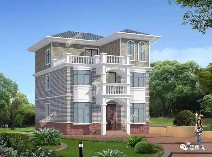 这款三层实用别墅, 使用八角窗不仅美观, 而且空间利用率高