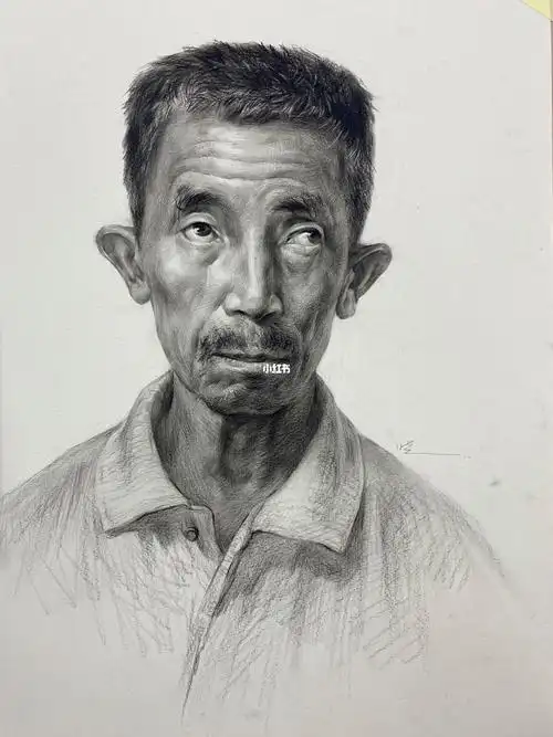素描头像  #素描老年人  #素描正面头像  #美术联考  #美术生