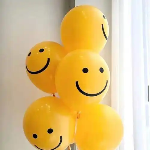 2021跨境黄色笑脸气球 12寸正黄色笑脸气球 儿童生日派对装饰用品