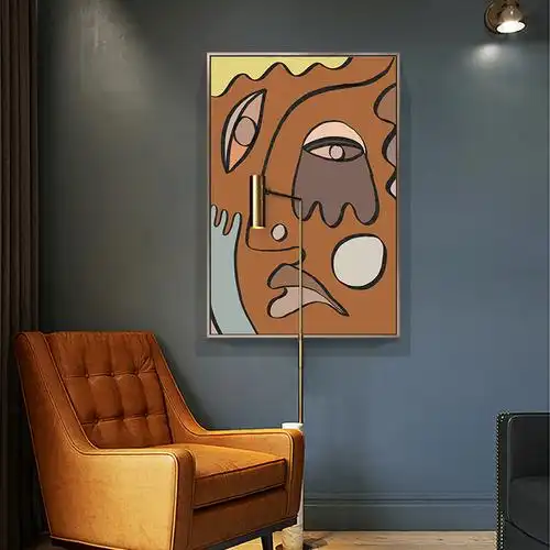 情绪的呐喊北欧客厅装饰画小众抽象莫兰迪壁画玄关走廊背景墙挂画