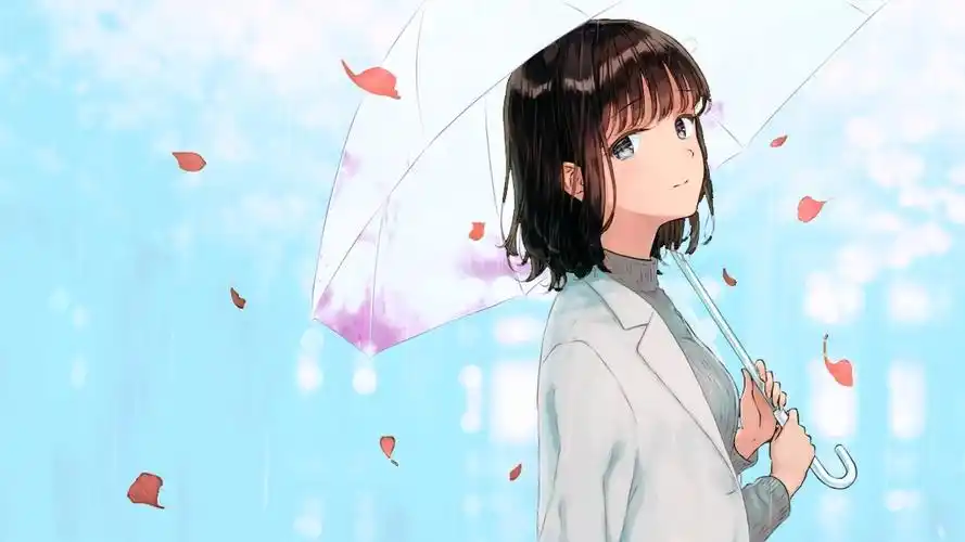 失恋的女孩插画图片壁纸