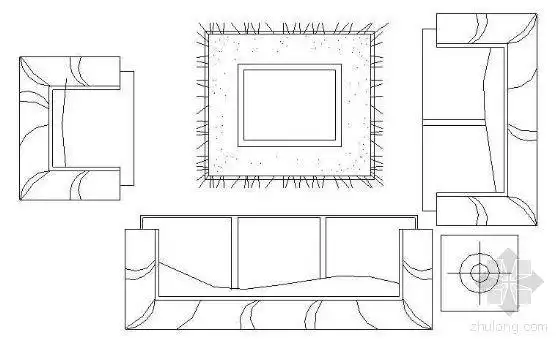 沙发图块4-室内cad图块-筑龙室内设计论坛