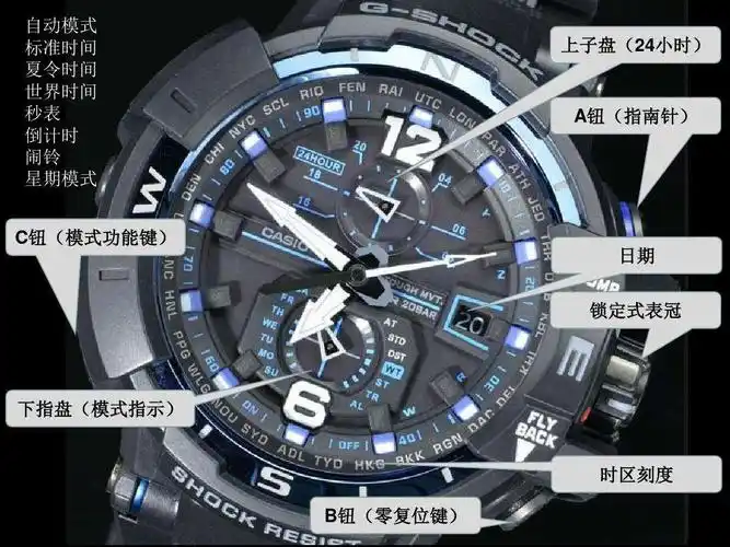 卡西欧gw a1100fc手表使用说明