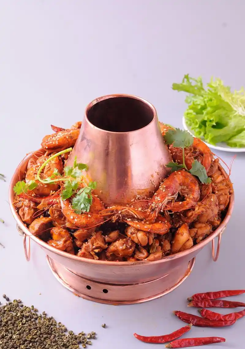 0 98【推荐菜品】 鲜虾火锅鸡:非常好吃,微辣,必点之一91