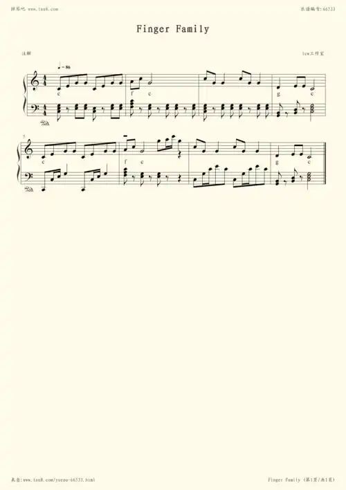 钢琴谱fingerfamily