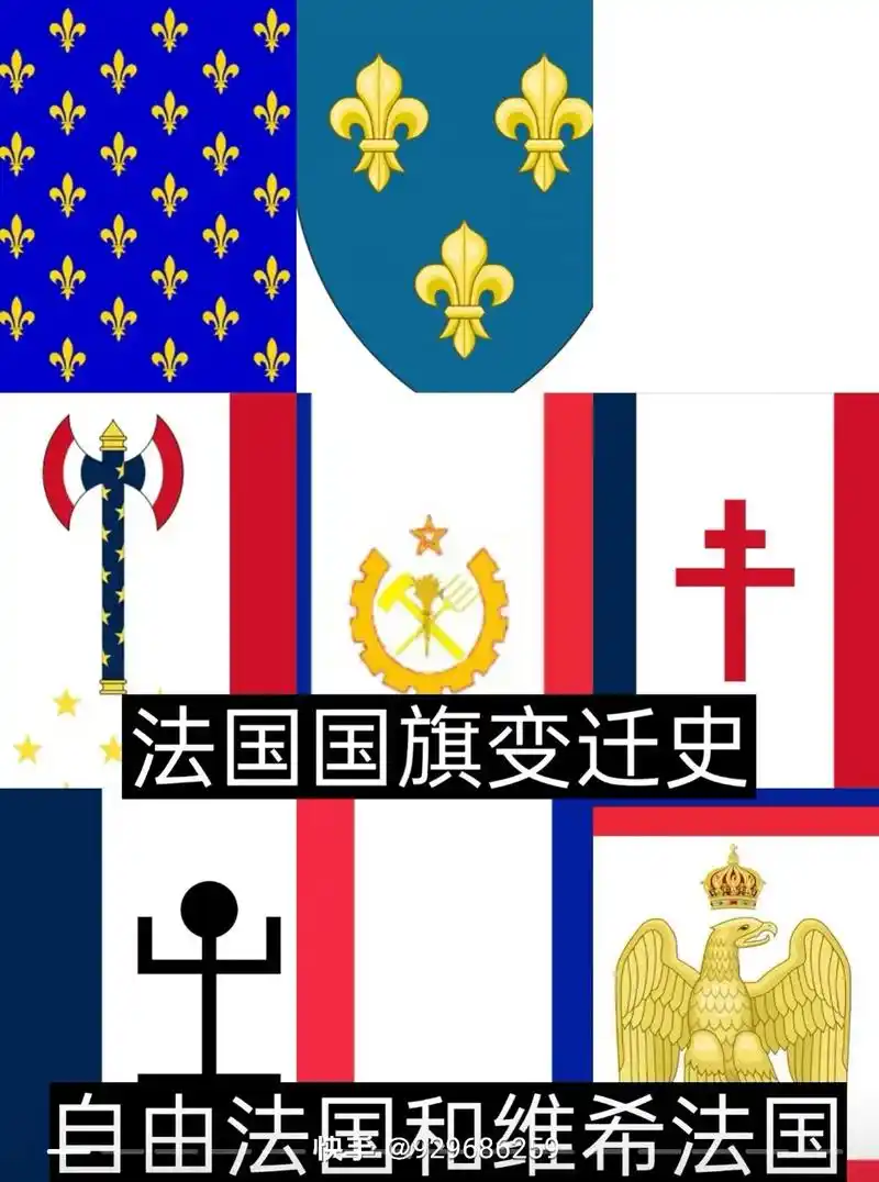 十 维希法国贝当个人旗帜 法兰西第四第五共和国 时间1870 - 抖音