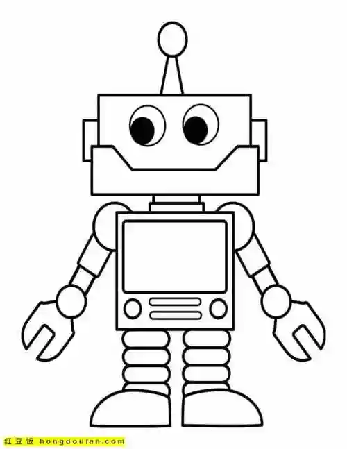 10张机器人未来科技男孩子最喜欢的涂色卡通简笔画