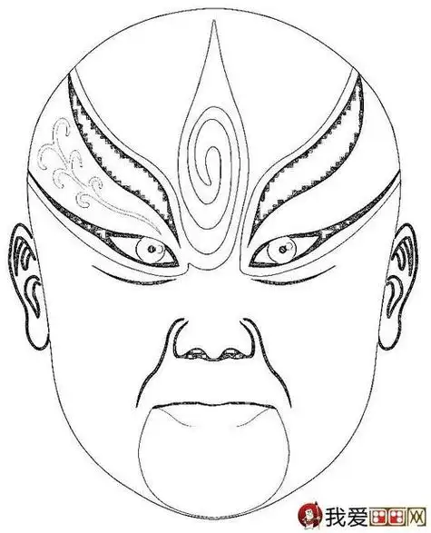 幼儿京剧脸谱简笔画步骤