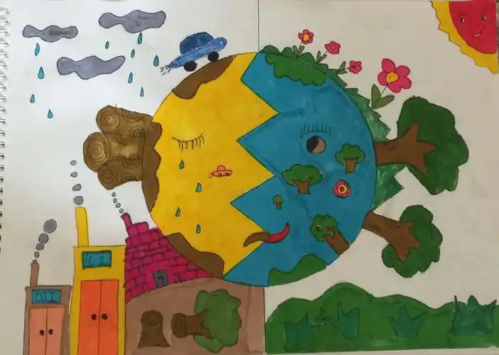 儿童环保绘画作品 环保主题儿童画