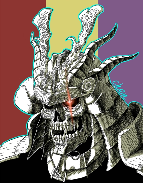 纹身插画鬼武士|插画|其他插画|chen257050 - 原创作品 - 站酷 (zcool