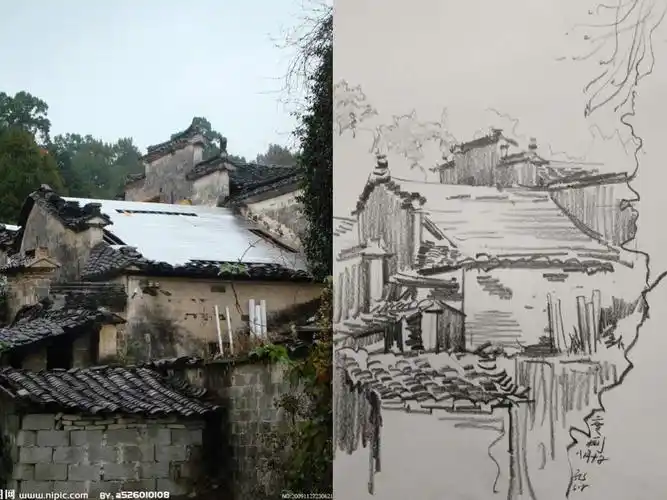 三元堂画室太行山风景速写素描写生作品集2