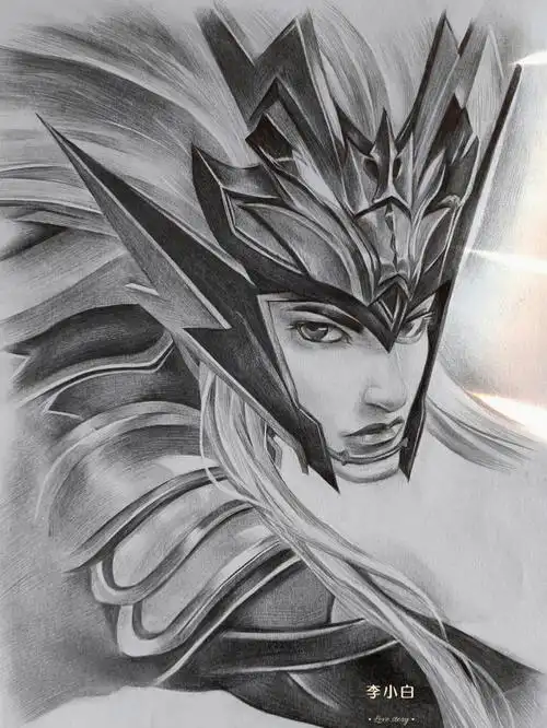 吾家屡世公侯,岂识村野匹夫#王者荣耀  #素描  #简笔画教程  #马超