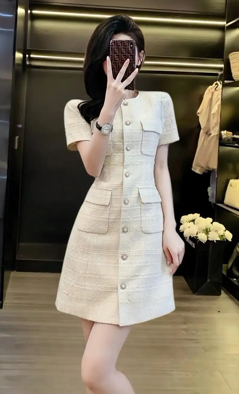 法式名媛小香风连衣裙,少女心满满