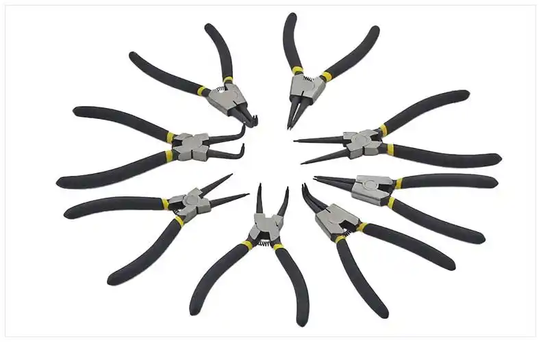 外用/内用直头弯头沾塑柄卡簧钳子轴用挡圈钳孔用卡簧安装拆卸钳