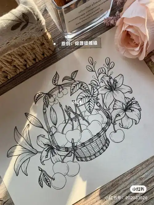 勾线笔临摹车厘子